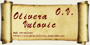 Olivera Vulović vizit kartica